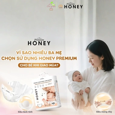 Tã dán Honey Premium cho bé - Siêu mỏng nhẹ, thấm hút tốt, 250.000đ, hàng chính hãng