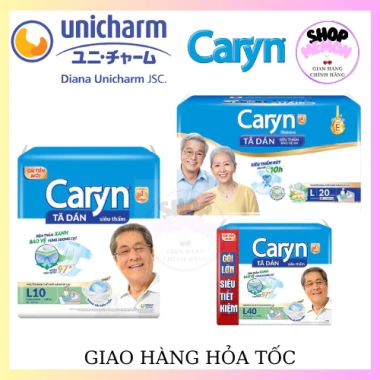 Tã dán người lớn Caryn siêu thấm size L - 10/20/40 miếng giá ưu đãi 145.000 dong