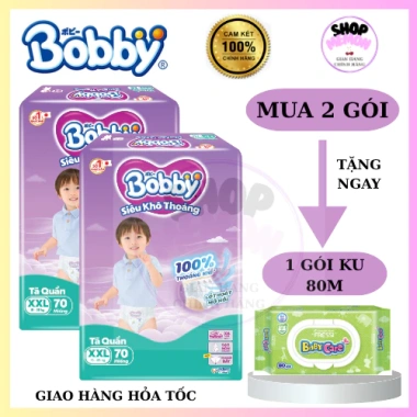 Tã Quần Bobby Ultra+ XXL-70 Combo 2 Gói 15-25kg Giá Ưu Đãi - Giá 758.000 VNĐ