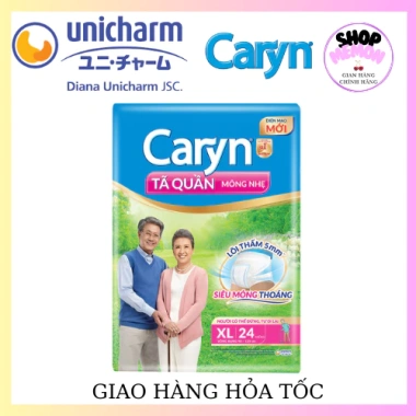 Tã Quần Caryn Mỏng Nhẹ Size XL 12-24 miếng - Siêu Thấm Hút, Giá 195k Khuyến Mãi 5