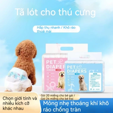Tã quần chó dùng một lần an toàn thoáng khí, khóa nước Dry cho chó đực, Bitch, mang thai