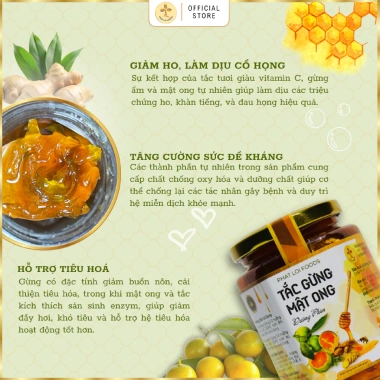 Tắc Gừng Mật Ong Đường Phèn Phat Loi Foods - Tặng Ly Thủy Tinh - 200g/350g/650g - Giá ưu đãi 139k 6