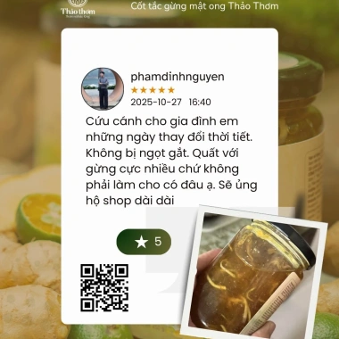 Tắc Gừng Mật Ong Đường Phèn Thảo Thơm 440g - Sên Đặc, Vị Ấm Dễ Uống, Giá 200k