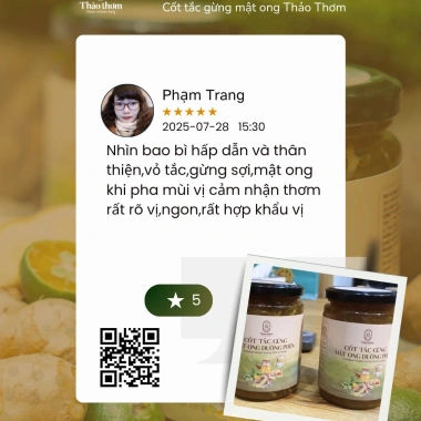 Tắc Gừng Mật Ong Đường Phèn Thảo Thơm 440g - Sên Đặc, Vị Ấm Dễ Uống, Giá 200k