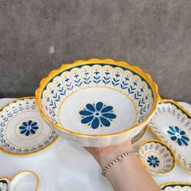 Tách Lẻ Thổ Cẩm Hoa Xanh Viền Vàng - Men Sáng Mịn, Nhật Bản Hàng Đẹp 16,000 VND 9 Tách Lẻ Thổ Cẩm Hoa Xanh Viền Vàng - Men Sáng Mịn, Nhật Bản Hàng Đẹp 16,000 VND 9
