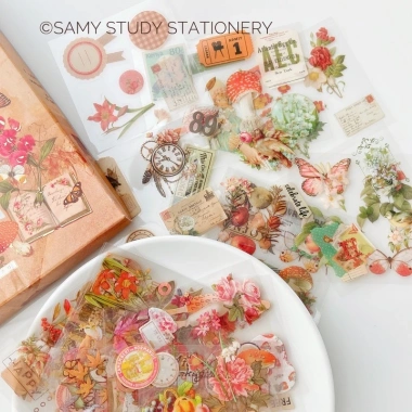 Tách Sticker 10 tấm + Hộp 100 tấm Cô Gái Gấu Thỏ Dễ Thương Trang Trí Sổ Tay Giá 20,000 VND
