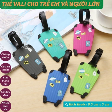 Tag hành lý cao su mềm hình vali ngộ nghĩnh – Thẻ vali dễ thương cho trẻ em, người lớn, chỉ 50.000₫
