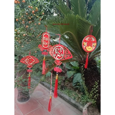 TAG Khánh Liễn Gỗ Mix Vải Dạ - Tag Treo Trang Trí Tết Giá Ưu Đãi 11.000đ