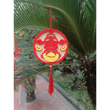 TAG Khánh Liễn Gỗ Mix Vải Dạ - Tag Treo Trang Trí Tết Giá Ưu Đãi 11.000đ