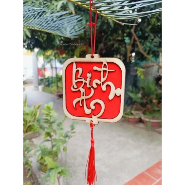 TAG Khánh Liễn Gỗ Mix Vải Dạ - Tag Treo Trang Trí Tết Giá Ưu Đãi 11.000đ