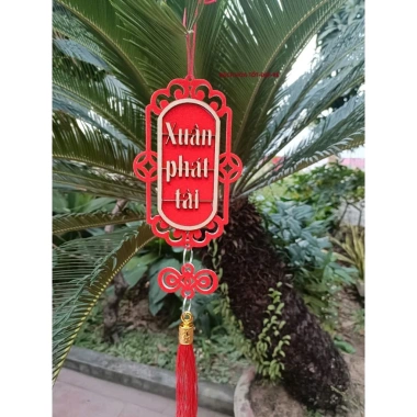 TAG Khánh Liễn Gỗ Mix Vải Dạ - Tag Treo Trang Trí Tết Giá Ưu Đãi 11.000đ