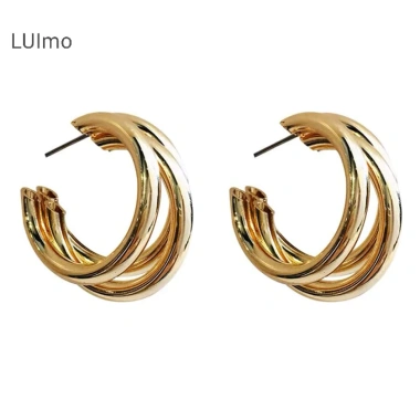 Tai bông kim loại hình học tối giản Luimo - Cặp đôi thời trang nữ, giá 30.140đ 5