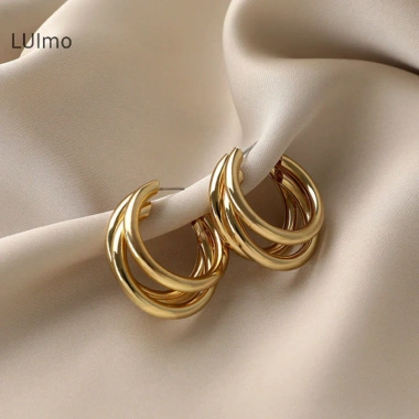 Tai bông kim loại hình học tối giản Luimo - Cặp đôi thời trang nữ, giá 30.140đ 6