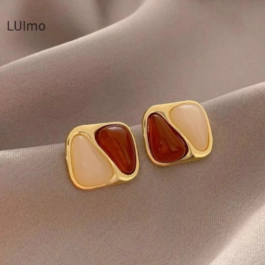 Tai bông kim loại hình học tối giản Luimo - Cặp đôi thời trang nữ, giá 30.140đ 10