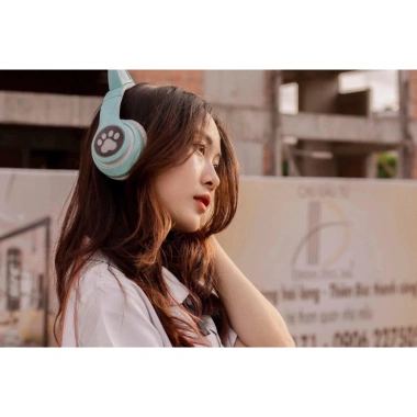 Tai nghe Bluetooth chụp tai mèo có mic, bass mạnh, gập gọn tiện lợi - chỉ 199.000đ 9