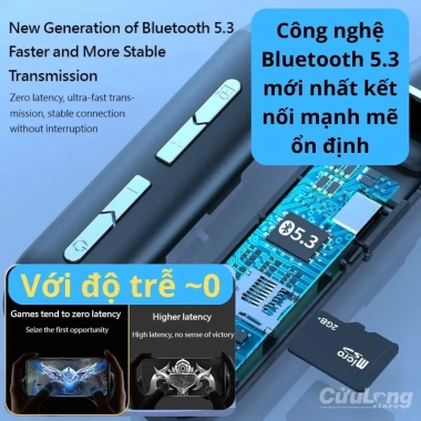 Tai Nghe Bluetooth Đeo Cổ Không Dây 5.3 - Chạy Bộ Thể Thao, Gaming, Âm HIFI, Hỗ Trợ TF MP3 - Giá 129.000₫