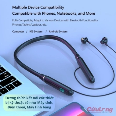 Tai Nghe Bluetooth Đeo Cổ Không Dây 5.3 - Chạy Bộ Thể Thao, Gaming, Âm HIFI, Hỗ Trợ TF MP3 - Giá 129.000₫ 9 Tai Nghe Bluetooth Đeo Cổ Không Dây 5.3 - Chạy Bộ Thể Thao, Gaming, Âm HIFI, Hỗ Trợ TF MP3 - Giá 129.000₫ 9