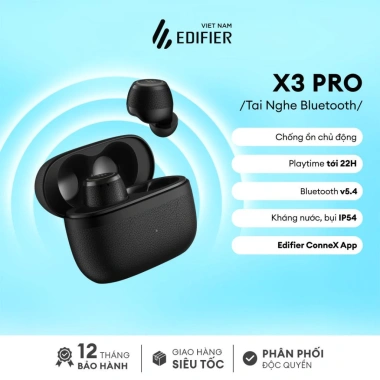 Tai Nghe Bluetooth Edifier X3 Lite/Pro Nhét Tai - Khử Ồn AI ENC, Pin 14h, Độ Trễ 60ms, Bảo Hành 15 Tháng - Giá 529.000₫ 10 Tai Nghe Bluetooth Edifier X3 Lite/Pro Nhét Tai - Khử Ồn AI ENC, Pin 14h, Độ Trễ 60ms, Bảo Hành 15 Tháng - Giá 529.000₫ 10
