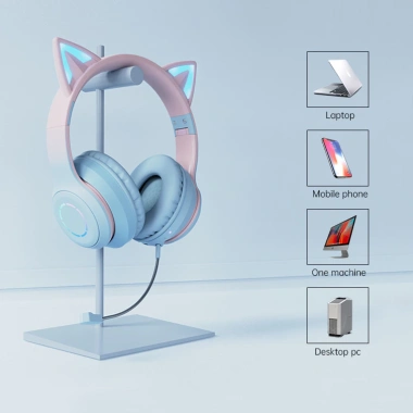 Tai Nghe Bluetooth Gaming Tai Mèo 4 Màu - Không Dây, Dây Cắm PC, Mic Rời, Giá 279k