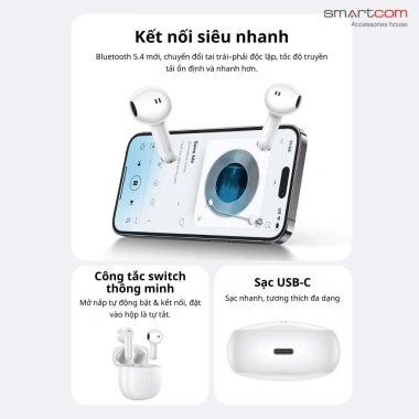 Tai nghe Bluetooth Hoco EQ33 v5.4 - Pin 7h, âm thanh EQ, chỉ 159.000đ