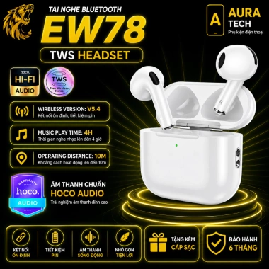 Tai nghe Bluetooth HOCO EW78 TWS – Âm thanh chất lượng, kết nối ổn định, 156.000₫