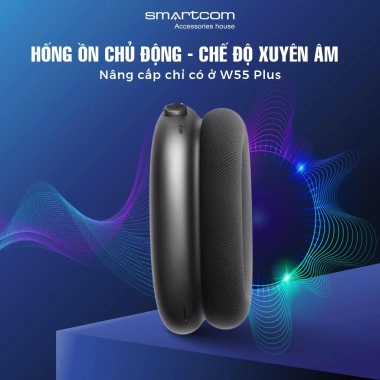 Tai nghe Bluetooth HOCO W55 90h pin siêu bền Base Plus ANC tặng bọc da - 389k 8
