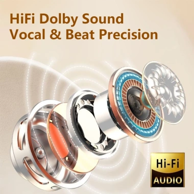 Tai nghe Bluetooth HQAi KY5 HiFi ENC không dây, micro nhạy, quà tặng nhãn dán áo dài - Chỉ 151.483₫ 6