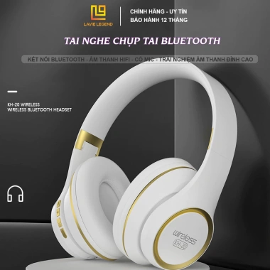 Tai Nghe Bluetooth KH-20 Chụp Tai Bass Mạnh, Pin Trâu, Mic Đàm Thoại, Cản Tiếng Ồn, Âm Thanh Hifi - Giá 269k
