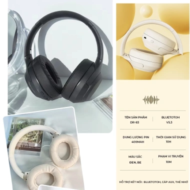 Tai Nghe Bluetooth KH-20 Chụp Tai Bass Mạnh, Pin Trâu, Mic Đàm Thoại, Cản Tiếng Ồn, Âm Thanh Hifi - Giá 269k