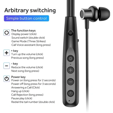 Tai Nghe Bluetooth Không Dây 100h, Mic và Nam Châm, Thể Thao, Tương Thích IOS Android - Giá 282.700₫