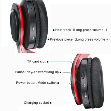 Tai nghe Bluetooth không dây B39 tích hợp FM, đèn LED, gập gọn, giá ưu đãi 126.000 VND 6