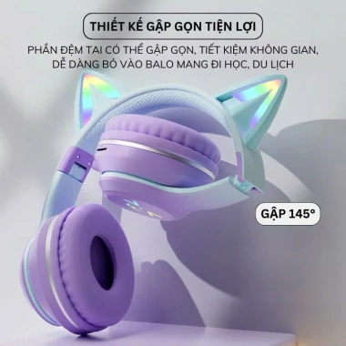 Tai nghe Bluetooth không dây BAK23 - Chống ồn, Mic, LED RGB, Bass mạnh, 229.000 VND