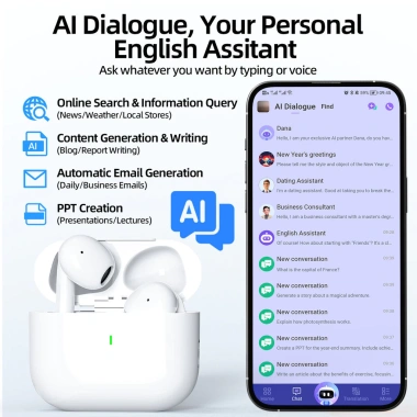Tai nghe Bluetooth không dây GOOJODOQ - Giảm tiếng ồn, Dịch thuật AI, Giá 119.000₫