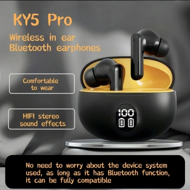 Tai nghe Bluetooth không dây KY5 Pro LED, âm thanh 3D, cảm ứng thông minh, tương thích Android Xiaomi, chỉ 69.999₫ 2