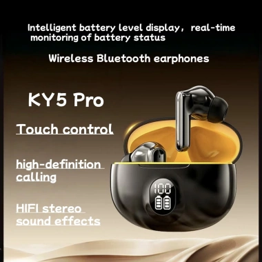 Tai nghe Bluetooth không dây KY5 Pro - Màn hình số, pin cao, cảm ứng, gọi thoại - Giá 69.999 VND