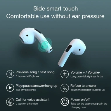 Tai nghe Bluetooth không dây mini TWS Pro4 micrô cảm ứng - Giá 69.999₫ 6 Tai nghe Bluetooth không dây mini TWS Pro4 micrô cảm ứng - Giá 69.999₫ 6