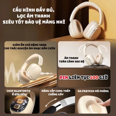 Tai nghe Bluetooth không dây TD66 cao cấp, pin siêu dài, ANC, âm thanh HD, gập gọn tiện dụng - Giá 479.000₫ 3