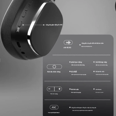 Tai nghe Bluetooth không dây TD66 cao cấp, pin siêu dài, ANC, âm thanh HD, gập gọn tiện dụng - Giá 479.000₫ 6