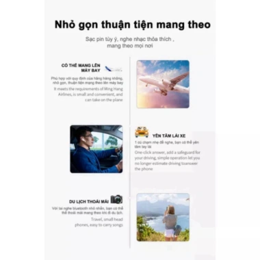 Tai Nghe Bluetooth Không Dây Tự Kết Nối Cảm Ứng - Giá 119.000đ Bảo Hành Đổi Mới 5