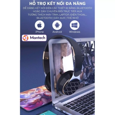 Tai Nghe Bluetooth Không Dây X‑Bass Âm Thanh, Pin Sạc, Micro Tích Hợp, Đeo Êm