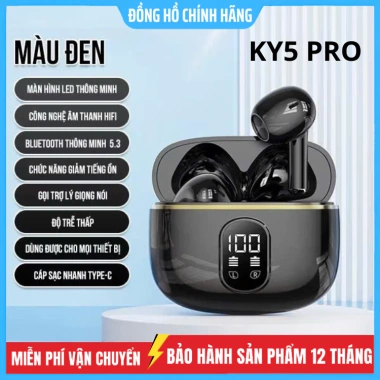 Tai Nghe Bluetooth KY5 KY9 KY8 X55 PRO - Màn Hình LED, Cảm Ứng, Micrô, Âm Thanh, 25.000 VND