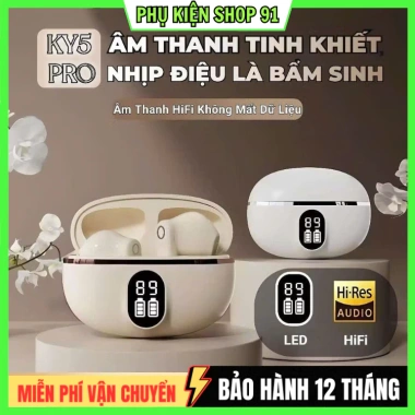 Tai Nghe Bluetooth KY5 PRO KY8 X55 KY9 M10 5 Màu Trong Suốt – Hình Kỹ Thuật Số, Giảm Tiếng Ồn, Mic Tích Hợp – 20.000₫