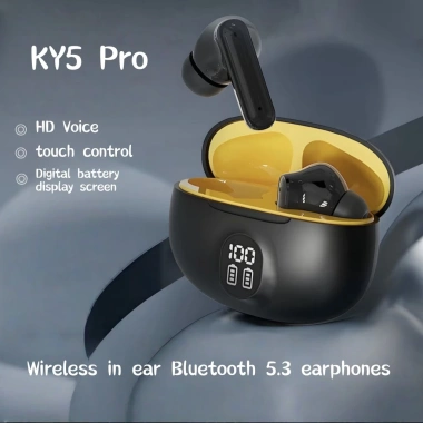 Tai nghe Bluetooth KY5 Pro nhét tai LED, gọi thoại và cảm ứng, tương thích Android, Xiaomi - giảm giá 69.999đ