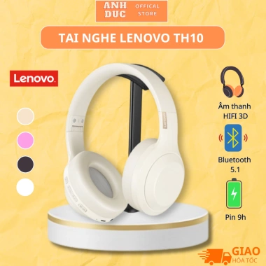 Tai Nghe Bluetooth Lenovo TH10 HiFi, Giảm Ồn, Chống Thấm Nước, Mic iOS PC - 383k