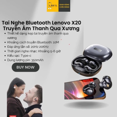 Tai nghe Bluetooth Lenovo X20 không dây, truyền âm thanh qua xương, chỉ 199.000
