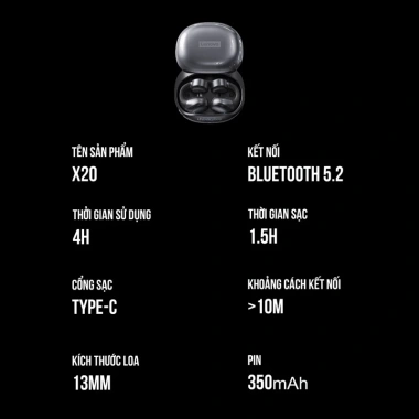 Tai nghe Bluetooth Lenovo X20 không dây, truyền âm thanh qua xương, chỉ 199.000