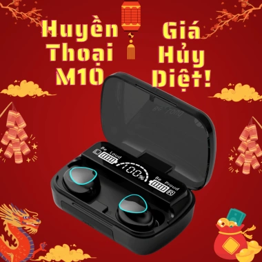 Tai Nghe Bluetooth M10 Pro Nâng Cấp Pin Trâu, Nút Cảm Ứng, Tự Động Kết Nối, Chống Nước, BH 6 Tháng - 68.887 VND