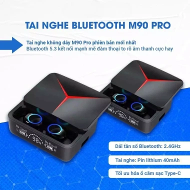 Tai Nghe Bluetooth M90 M10 M100 F9 Pro - Âm Thanh To Rõ, Sạc Dự Phòng, Nhạc Hay