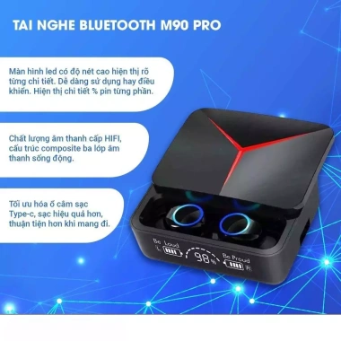 Tai Nghe Bluetooth M90 M10 M100 F9 Pro - Âm Thanh To Rõ, Sạc Dự Phòng, Nhạc Hay