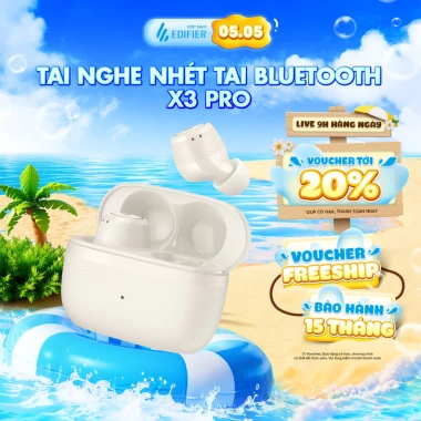Tai Nghe Bluetooth Nhét Tai Edifier X3 Lite/Pro - Khử Tiếng Ồn, Pin 24h, Bảo Hành 15 Tháng, Giá 529.000₫